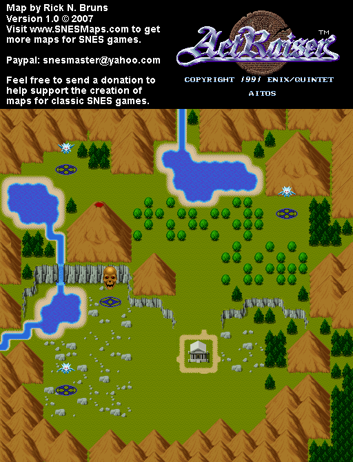 Actraiser - Aitso Map Unpopulated - SNES Super Nintendo