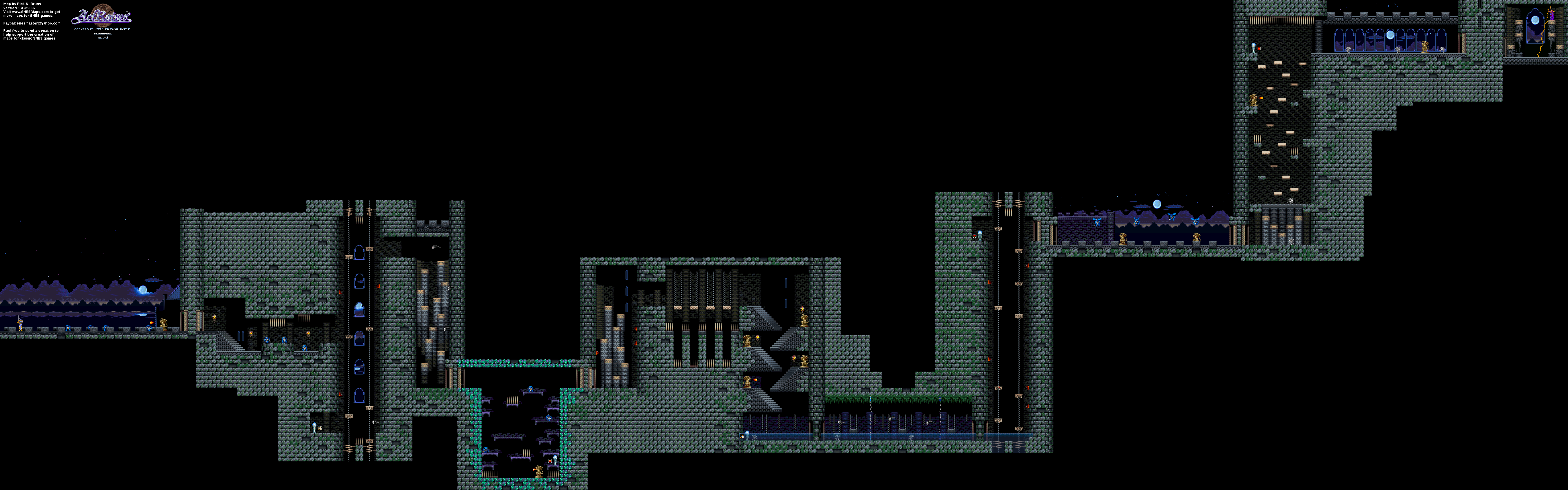 Actraiser - Bloodpool Act-2 Map - SNES Super Nintendo