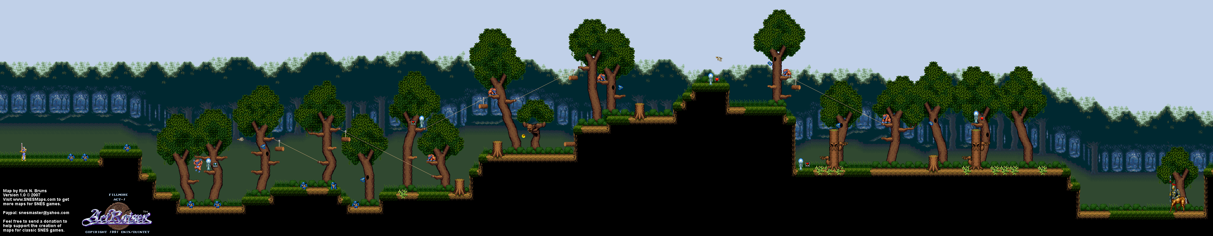 Actraiser - Fillmore Act-1 Map - SNES Super Nintendo