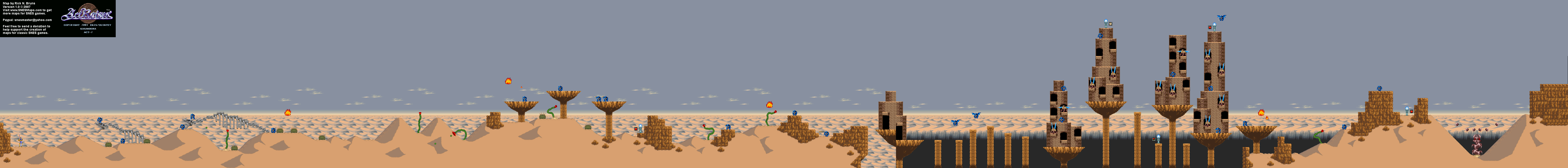 Actraiser - Kasandora Act-1 Map - SNES Super Nintendo