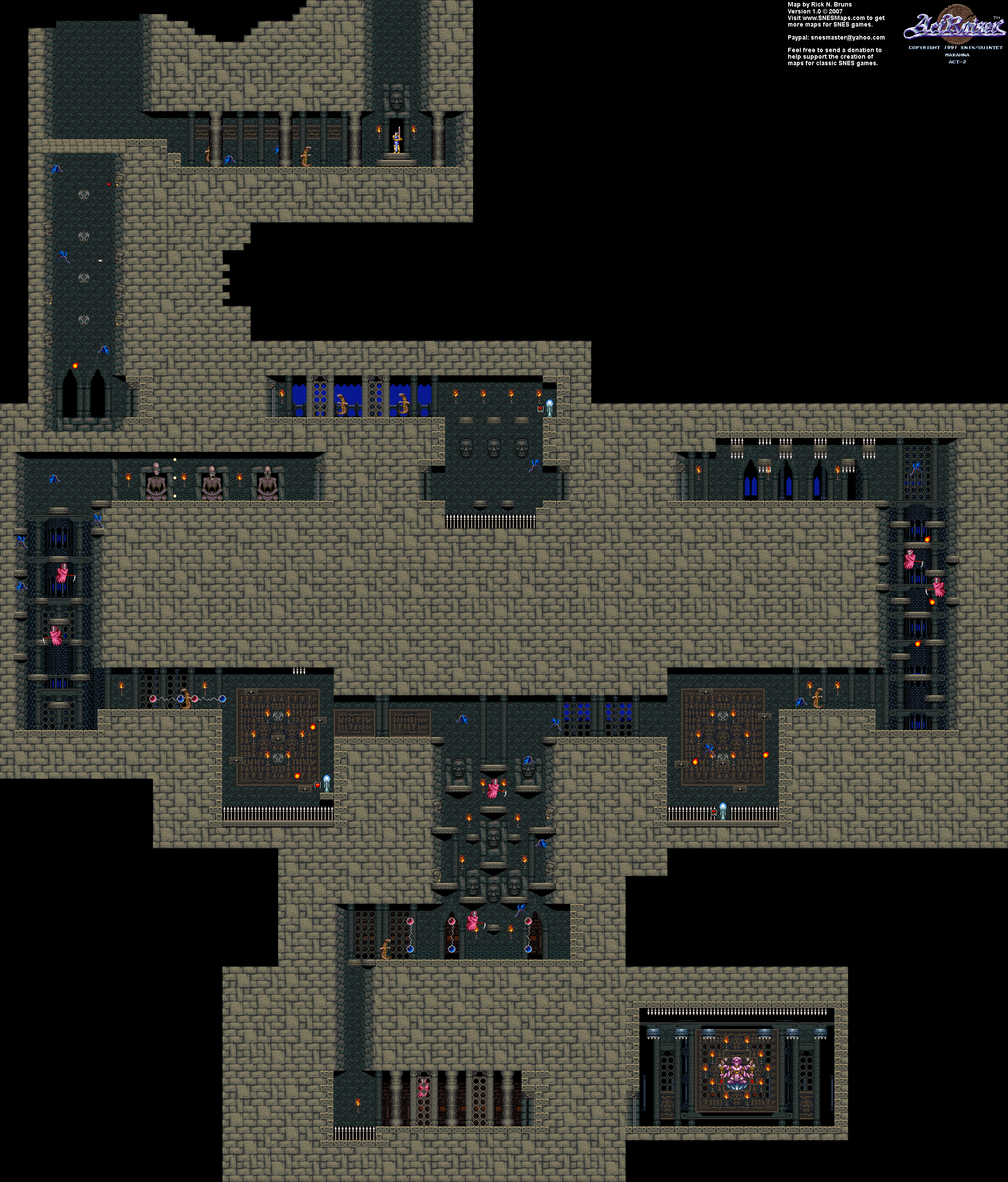 Actraiser - Marahna Act-2 Map - SNES Super Nintendo