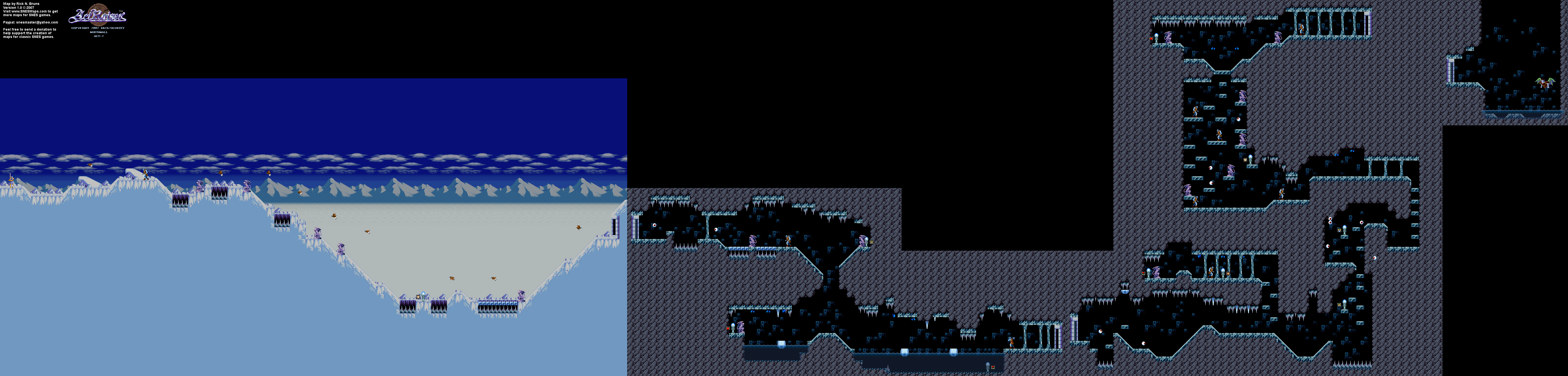 Actraiser - Northwall Act-1 Map - SNES Super Nintendo