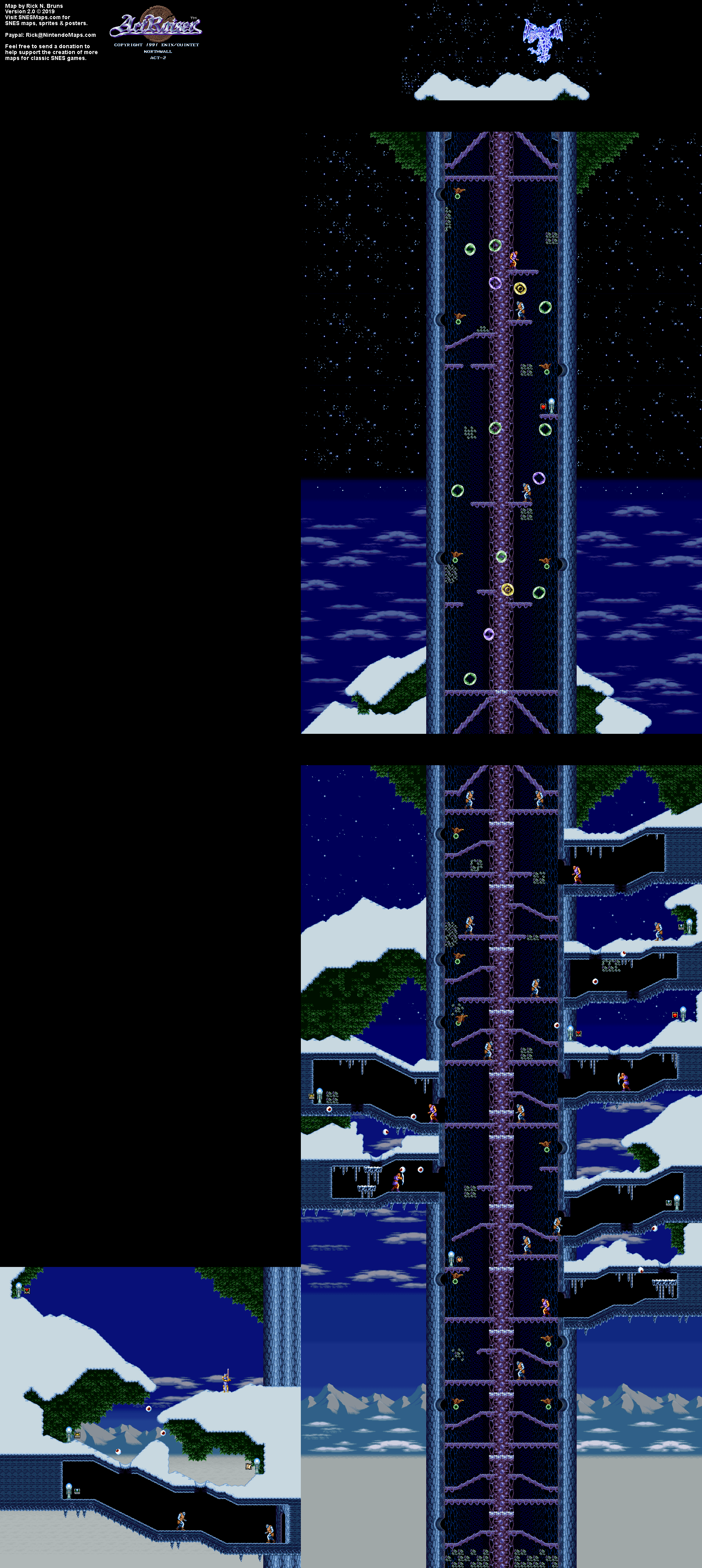 Actraiser - Northwall Act-2 Map - SNES Super Nintendo