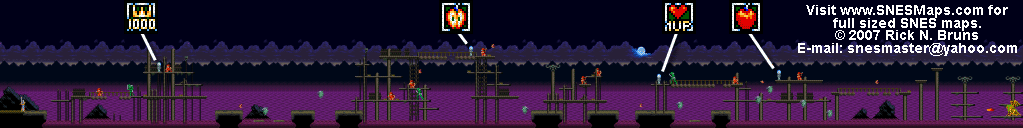 Actraiser - Bloodpool Act-1 Small Map - SNES Super Nintendo