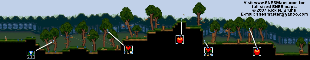 Actraiser - Fillmore Act-1 Small Map - SNES Super Nintendo