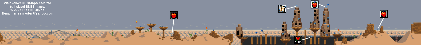 Actraiser - Kasandora Act-1 Small Map - SNES Super Nintendo