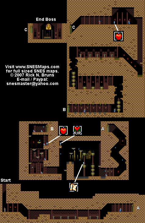 Actraiser - Kasandora Act-2 Small Map - SNES Super Nintendo