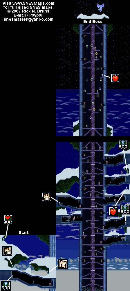 Actraiser - Northwall Act-2 Small Map - SNES Super Nintendo