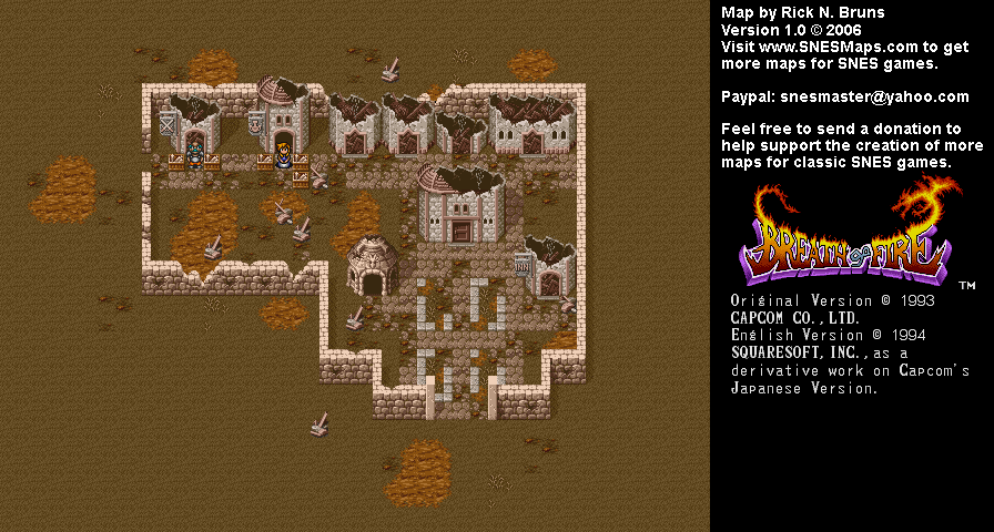 Breath of Fire - Drogen Town Map - SNES Super Nintendo