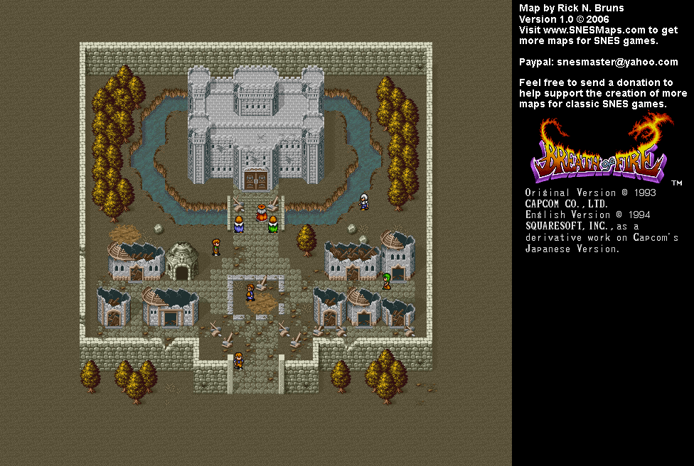Breath of Fire - Camlon Town Map - SNES Super Nintendo