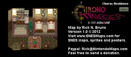 Chrono Trigger - Choras Residence (1000 AD) Super Nintendo SNES Map BG
