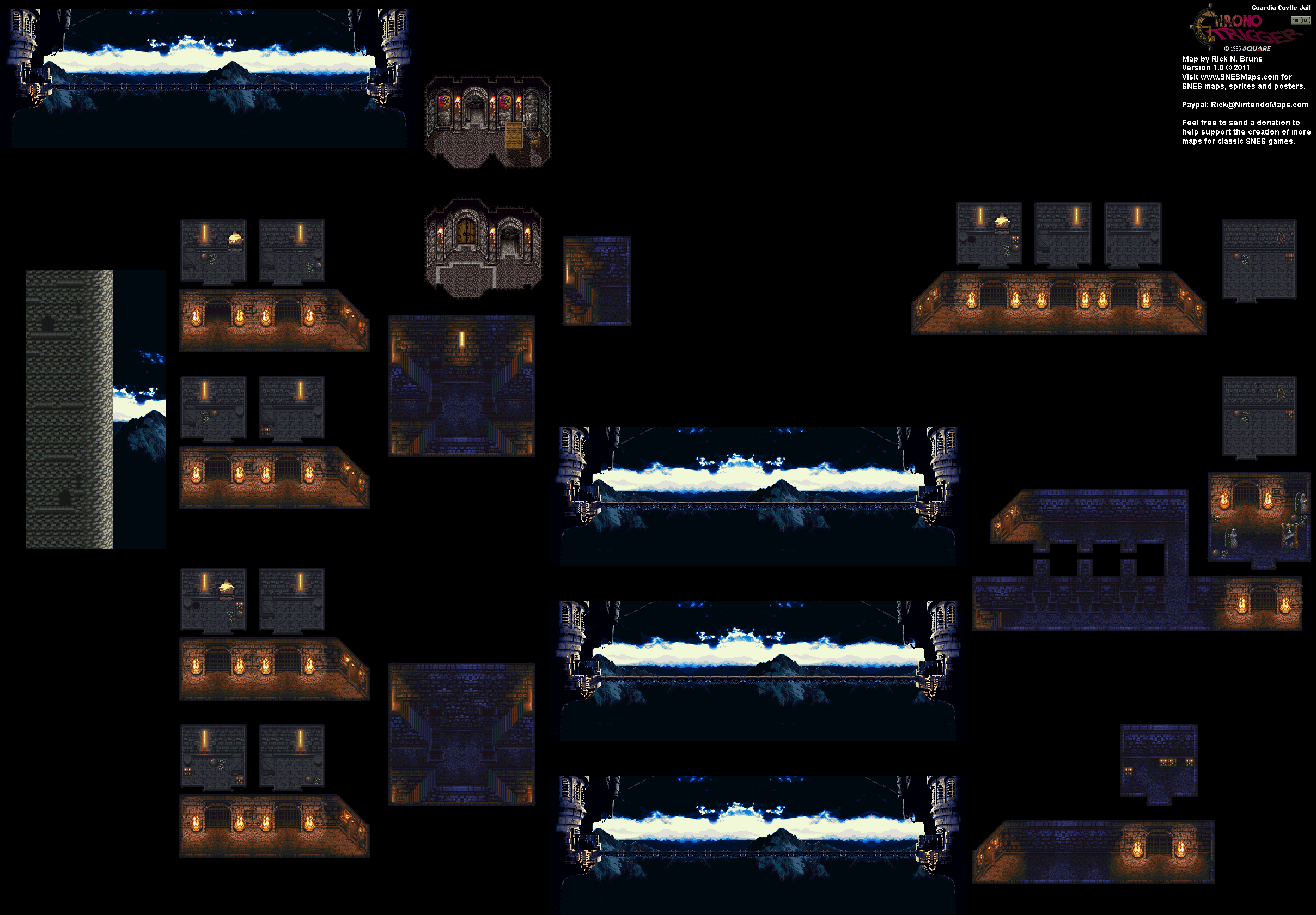 Chrono Trigger - Guardia Castle Jail (1000 AD) Super Nintendo SNES Map BG