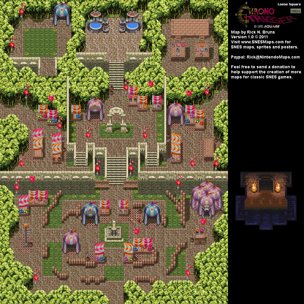 Chrono Trigger - Leene Square (1000 AD) Super Nintendo SNES MapBG