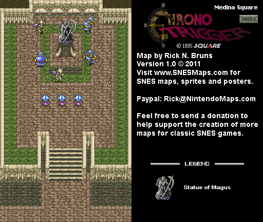 Chrono Trigger - Medina Square (1000 AD) Super Nintendo SNES Map