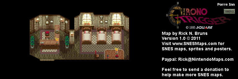 Chrono Trigger - Porre Inn (1000 AD) Super Nintendo SNES Map BG
