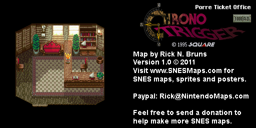 Chrono Trigger - Porre Ticket Office (1000 AD) Super Nintendo SNES Map BG