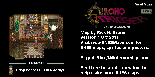 Chrono Trigger - Snail Stop (1000 AD) Super Nintendo SNES Map