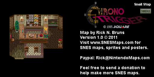 Chrono Trigger - Snail Stop (1000 AD) Super Nintendo SNES Map BG