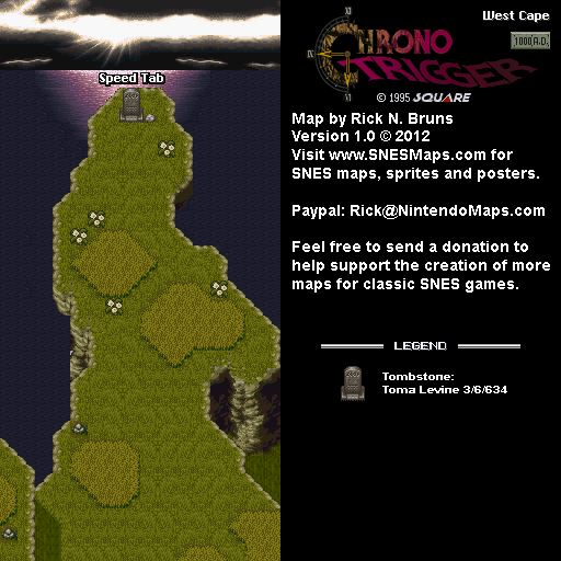 Chrono Trigger - West Cape (1000 AD) Super Nintendo SNES Map