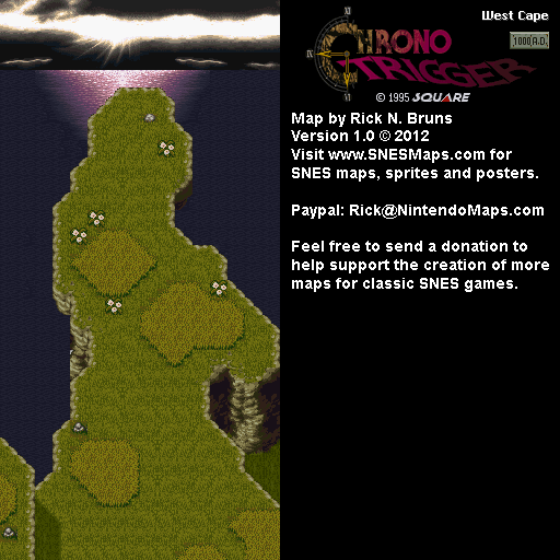 Chrono Trigger - West Cape (1000 AD) Super Nintendo SNES Map BG