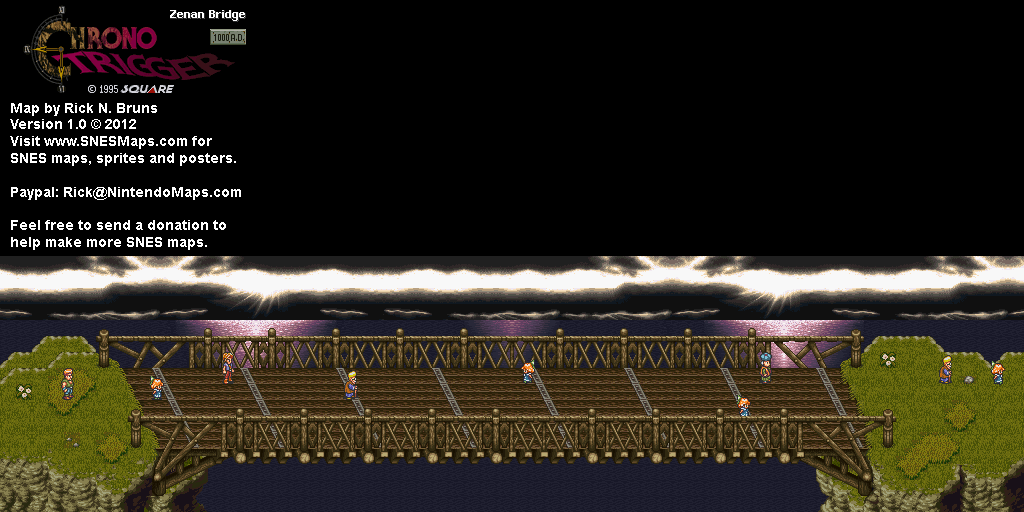 Chrono Trigger - Zenan Bridge (1000 AD) Super Nintendo SNES Map