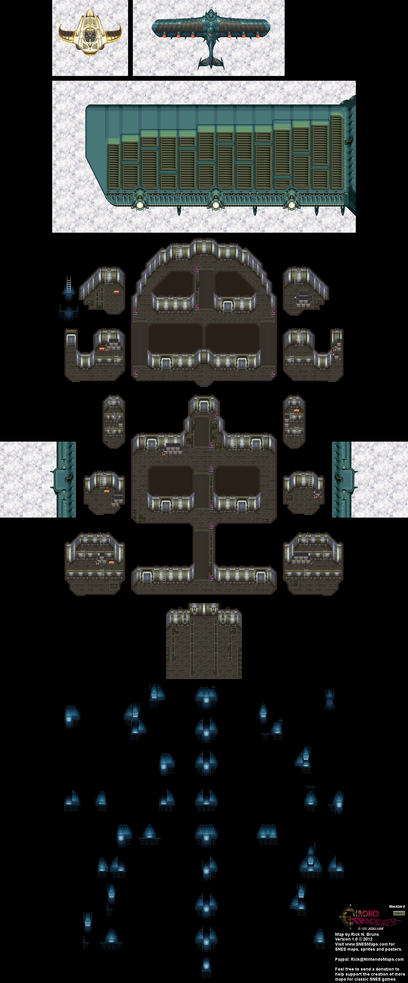 Chrono Trigger - Blackbird Flying (12,000 BC) Super Nintendo SNES Map BG