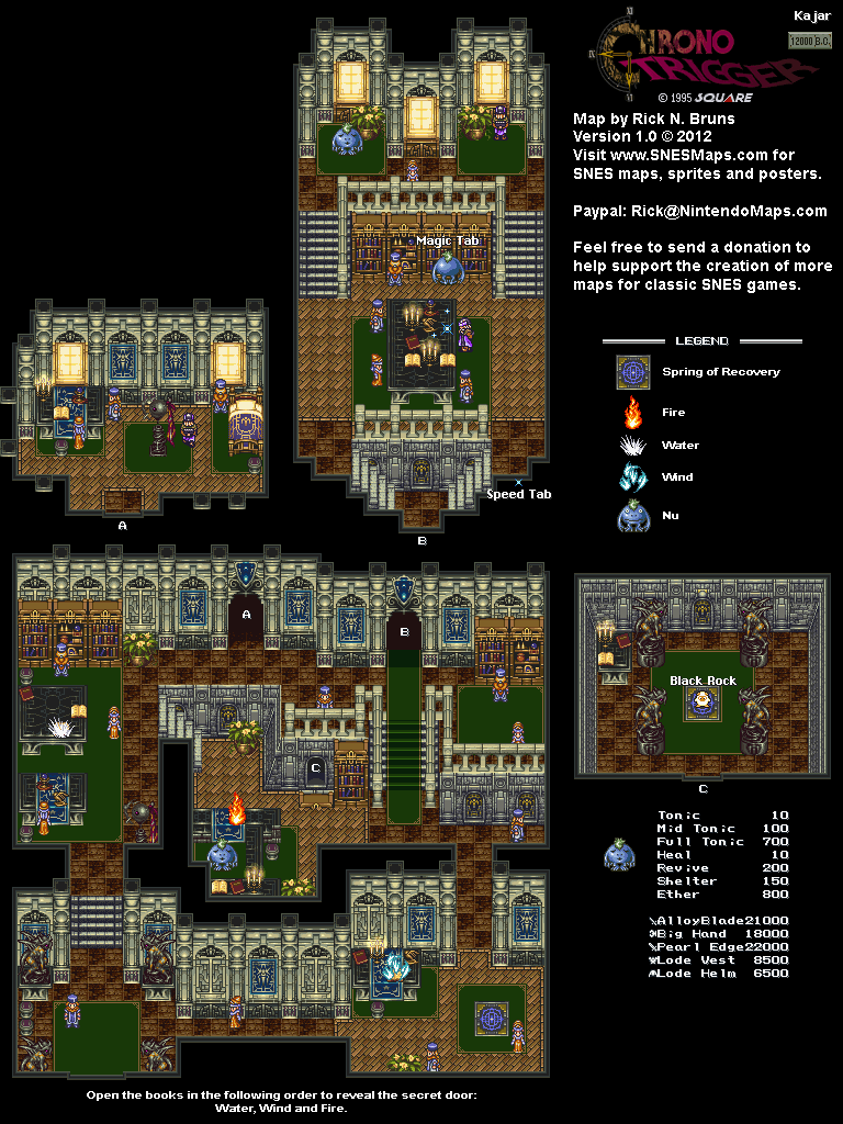 Chrono Trigger - Kajar (12,000 BC) Super Nintendo SNES Map