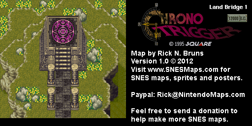 Chrono Trigger - Land Bridge 1 (12,000 BC) Super Nintendo SNES Map BG