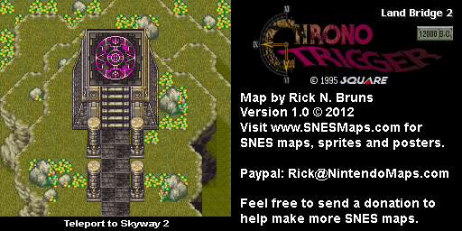 Chrono Trigger - Land Bridge 2 (12,000 BC) Super Nintendo SNES Map