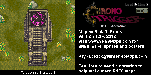 Chrono Trigger - Land Bridge 3 (12,000 BC) Super Nintendo SNES Map