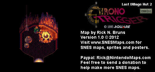 Chrono Trigger - Last Village Hut 2 (12,000 BC) Super Nintendo SNES Map BG