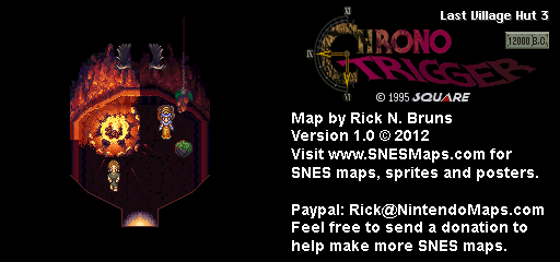Chrono Trigger - Last Village Hut 3 (12,000 BC) Super Nintendo SNES Map