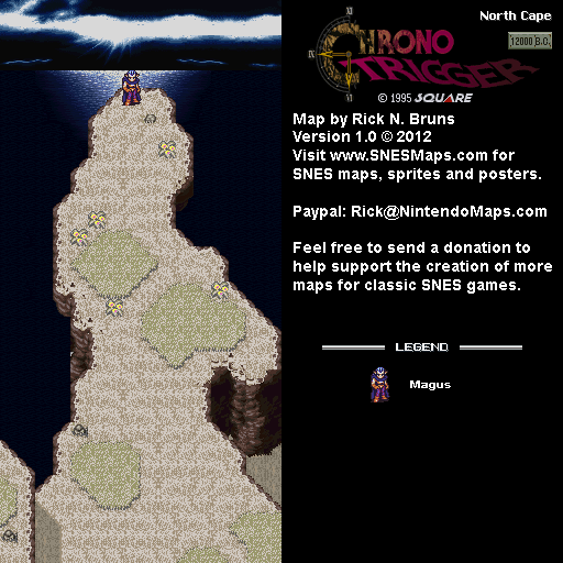 Chrono Trigger - North Cape (12,000 BC) Super Nintendo SNES Map