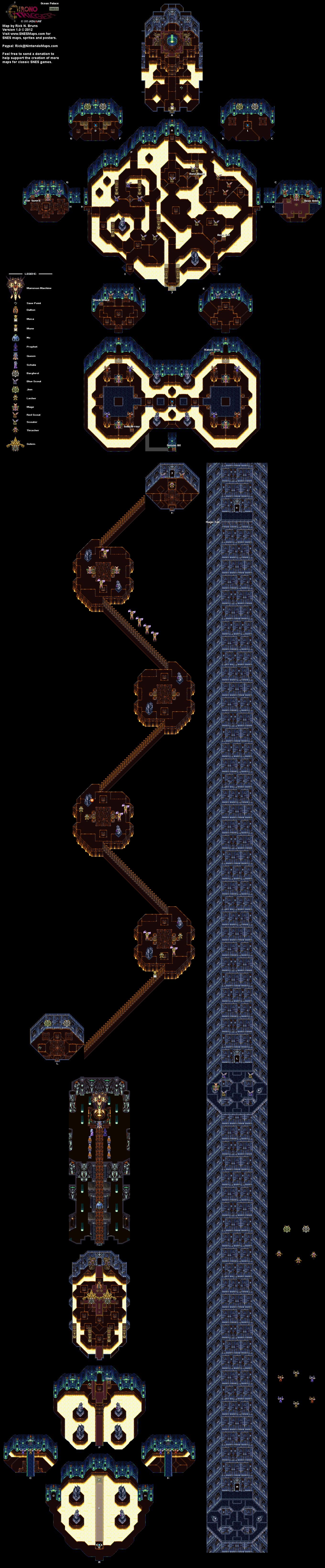 Chrono Trigger - Ocean Palace (12,000 BC) Super Nintendo SNES Map