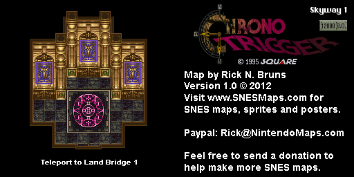 Chrono Trigger - Skyway 1 (12,000 BC) Super Nintendo SNES Map