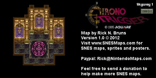 Chrono Trigger - Skyway 1 (12,000 BC) Super Nintendo SNES Map BG