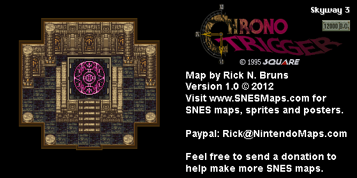 Chrono Trigger - Skyway 3 (12,000 BC) Super Nintendo SNES Map BG