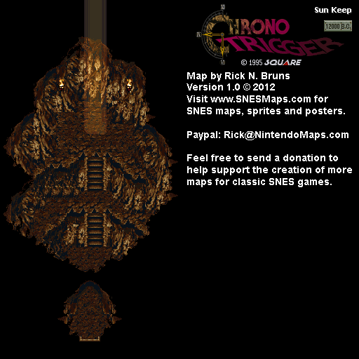 Chrono Trigger - Sun Keep (12,000 BC) Super Nintendo SNES Map
