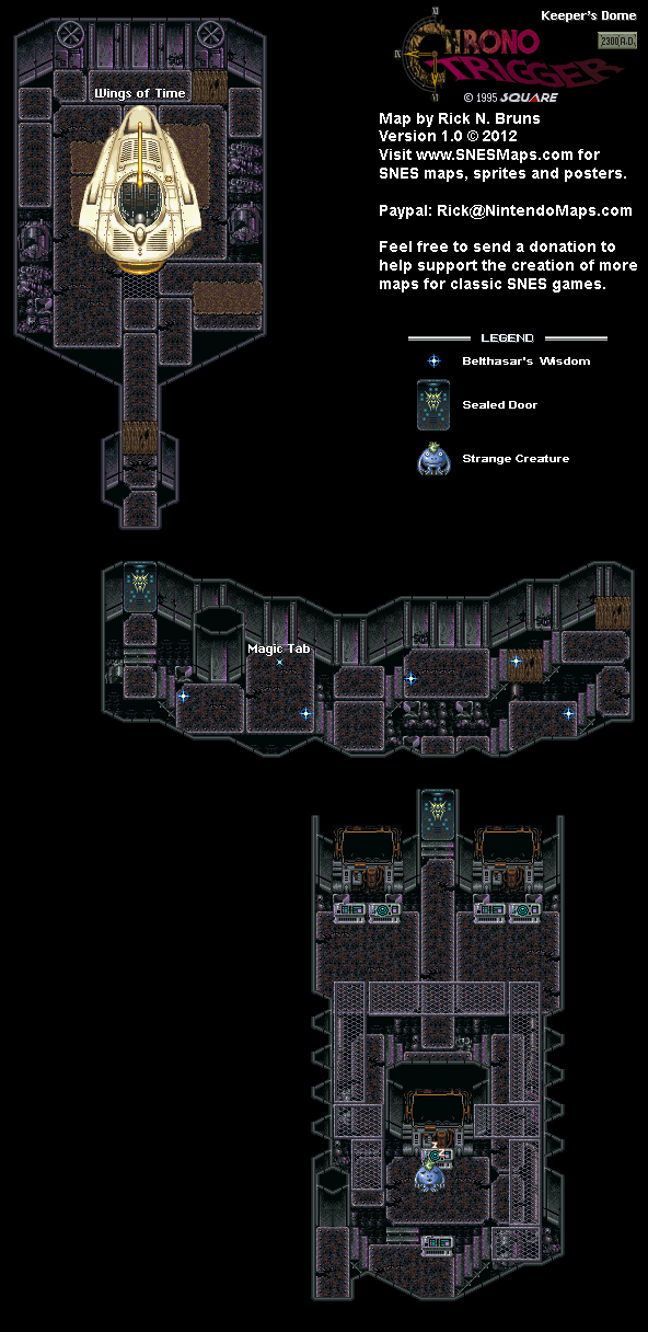 Chrono Trigger - Keeper's Dome (2300 AD) Super Nintendo SNES Map