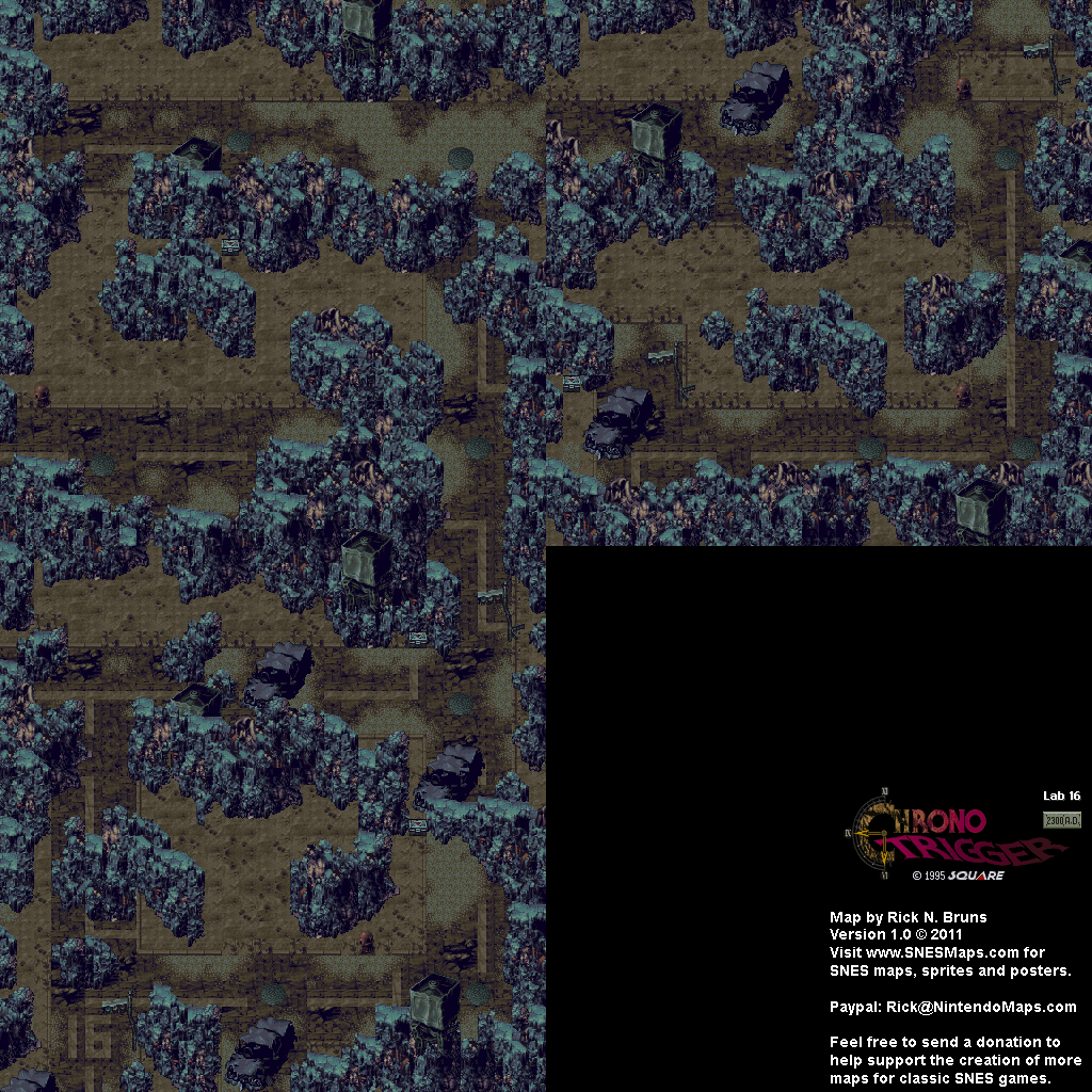 Chrono Trigger - Lab 16 (2300 AD) Super Nintendo SNES Map BG