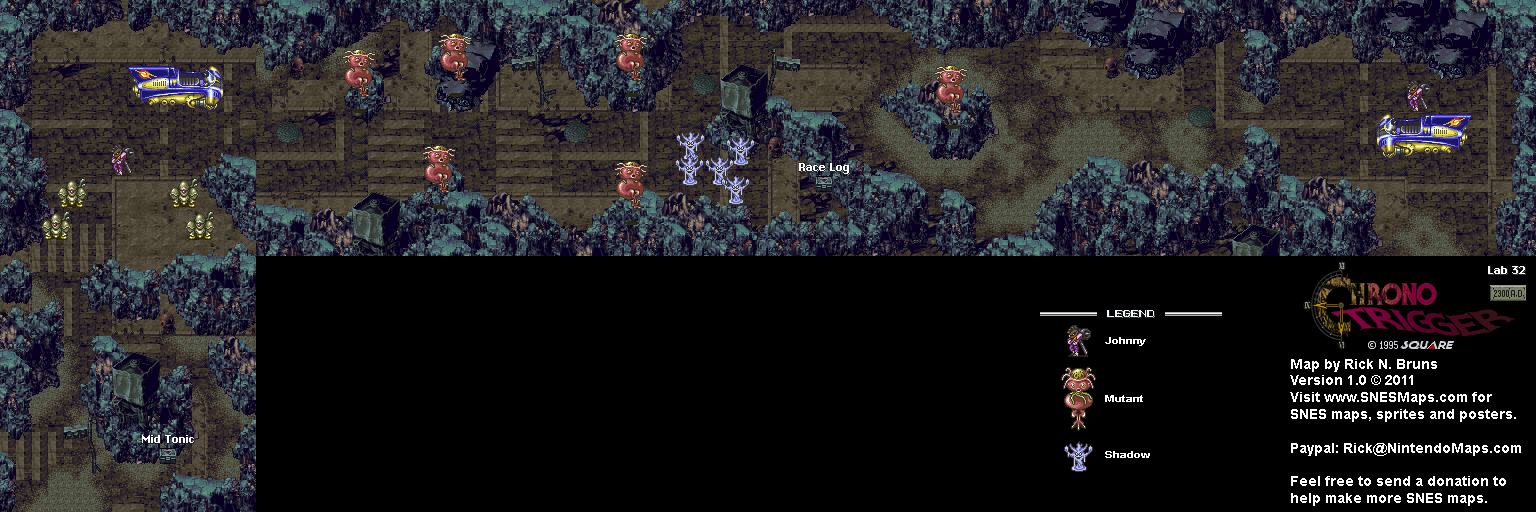 Chrono Trigger - Lab 32 (2300 AD) Super Nintendo SNES Map
