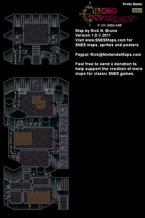 Chrono Trigger - Proto Dome (2300 AD) Super Nintendo SNES Map BG