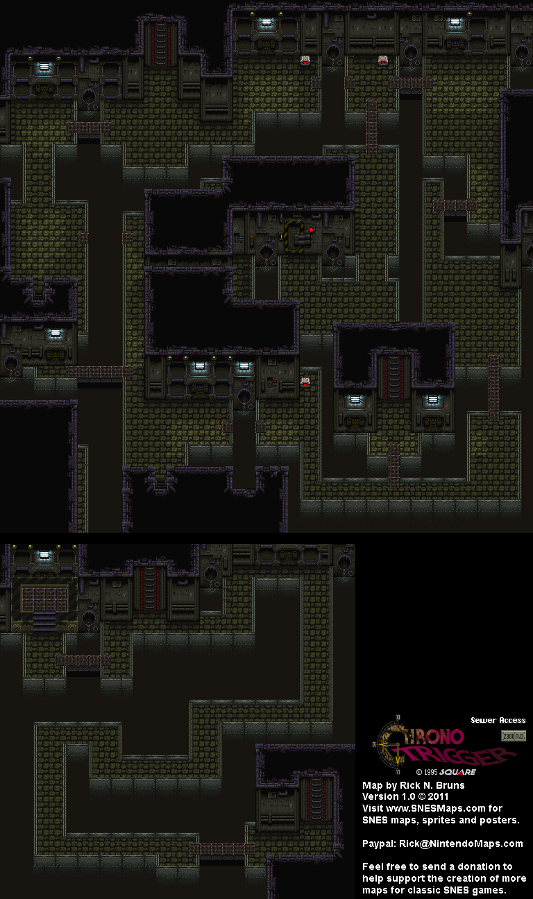 Chrono Trigger - Sewer Access (2300 AD) Super Nintendo SNES Map BG