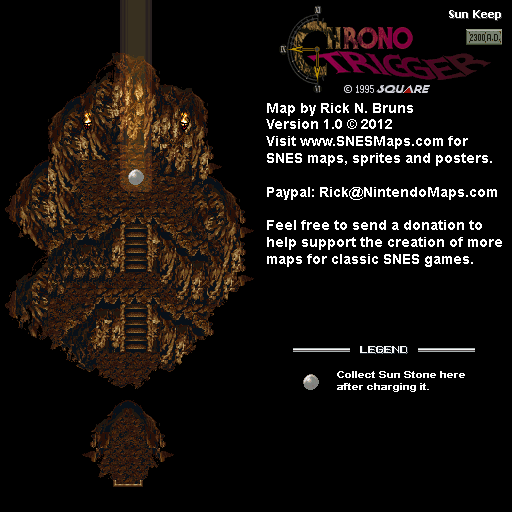 Chrono Trigger - Sun Keep (2300 AD) Super Nintendo SNES Map