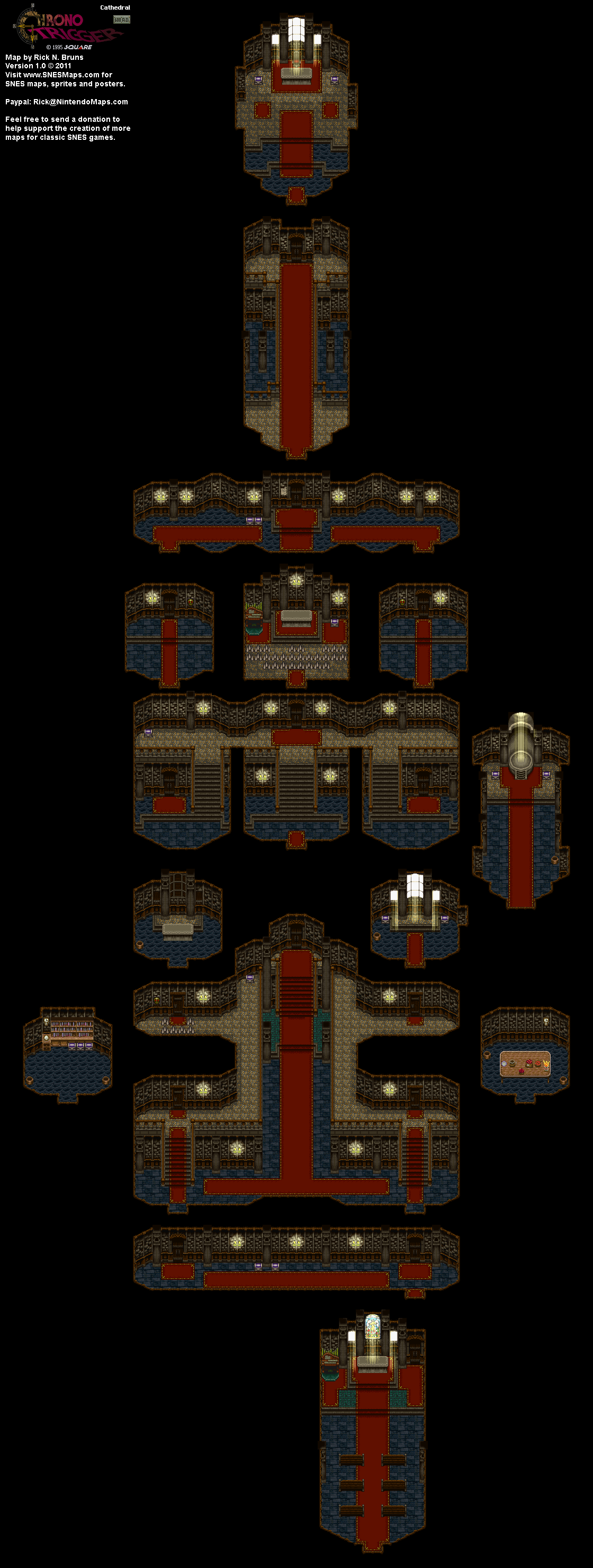 Chrono Trigger - Cathedral (600 AD) Super Nintendo SNES Map BG