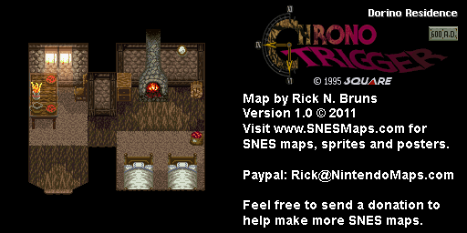 Chrono Trigger - Dorino Residence (600 AD) Super Nintendo SNES Map BG