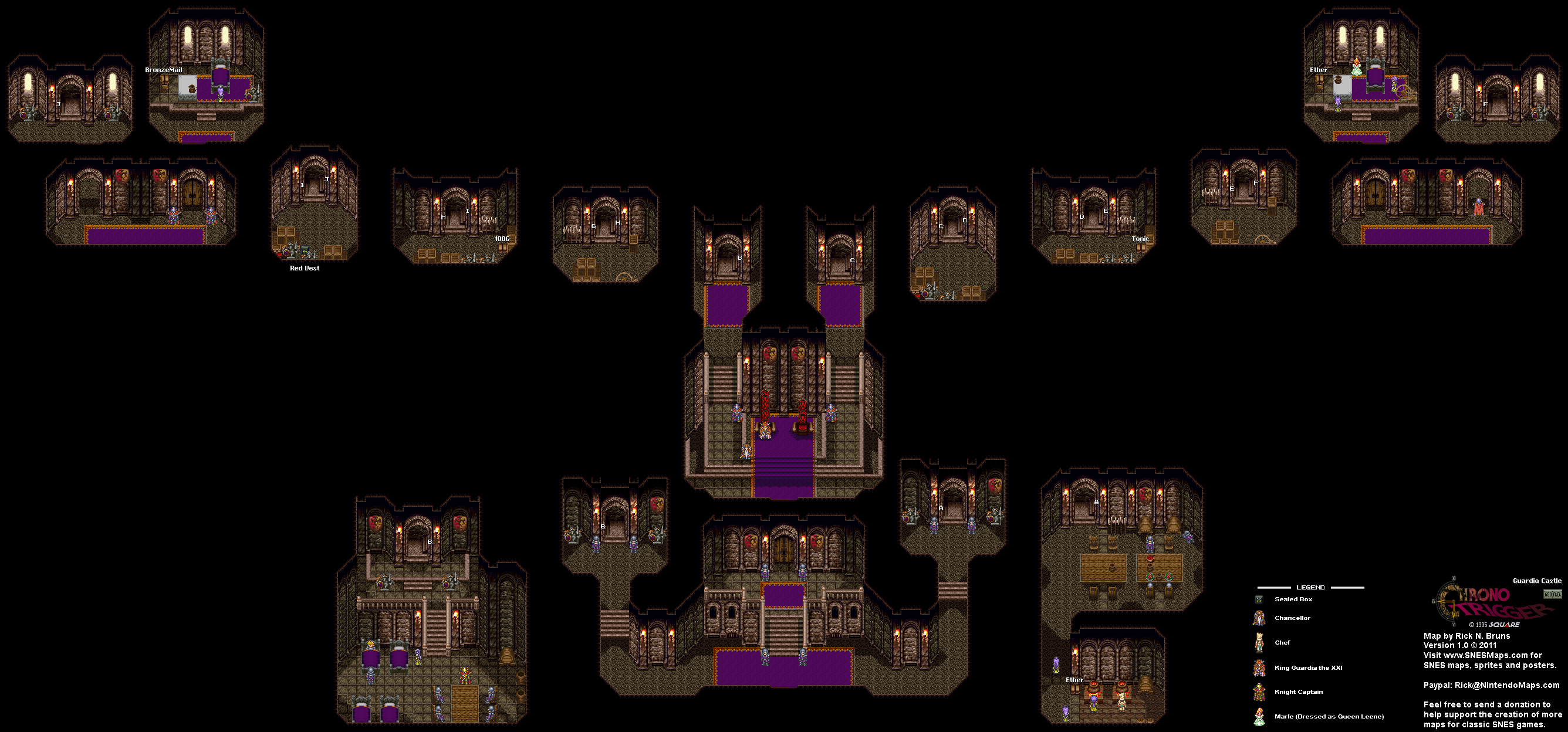 Chrono Trigger - Guardia Castle (600 AD) Super Nintendo SNES Map