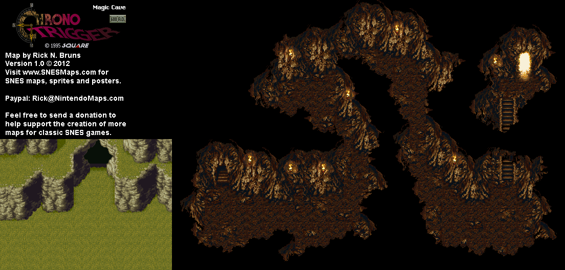 Chrono Trigger - Magic Cave (600 AD) Super Nintendo SNES Map BG
