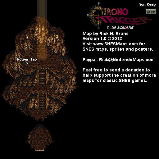 Chrono Trigger - Sun Keep (600 AD) Super Nintendo SNES Map