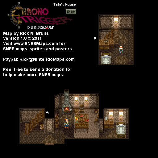 Chrono Trigger - Tata's House (600 AD) Super Nintendo SNES Map